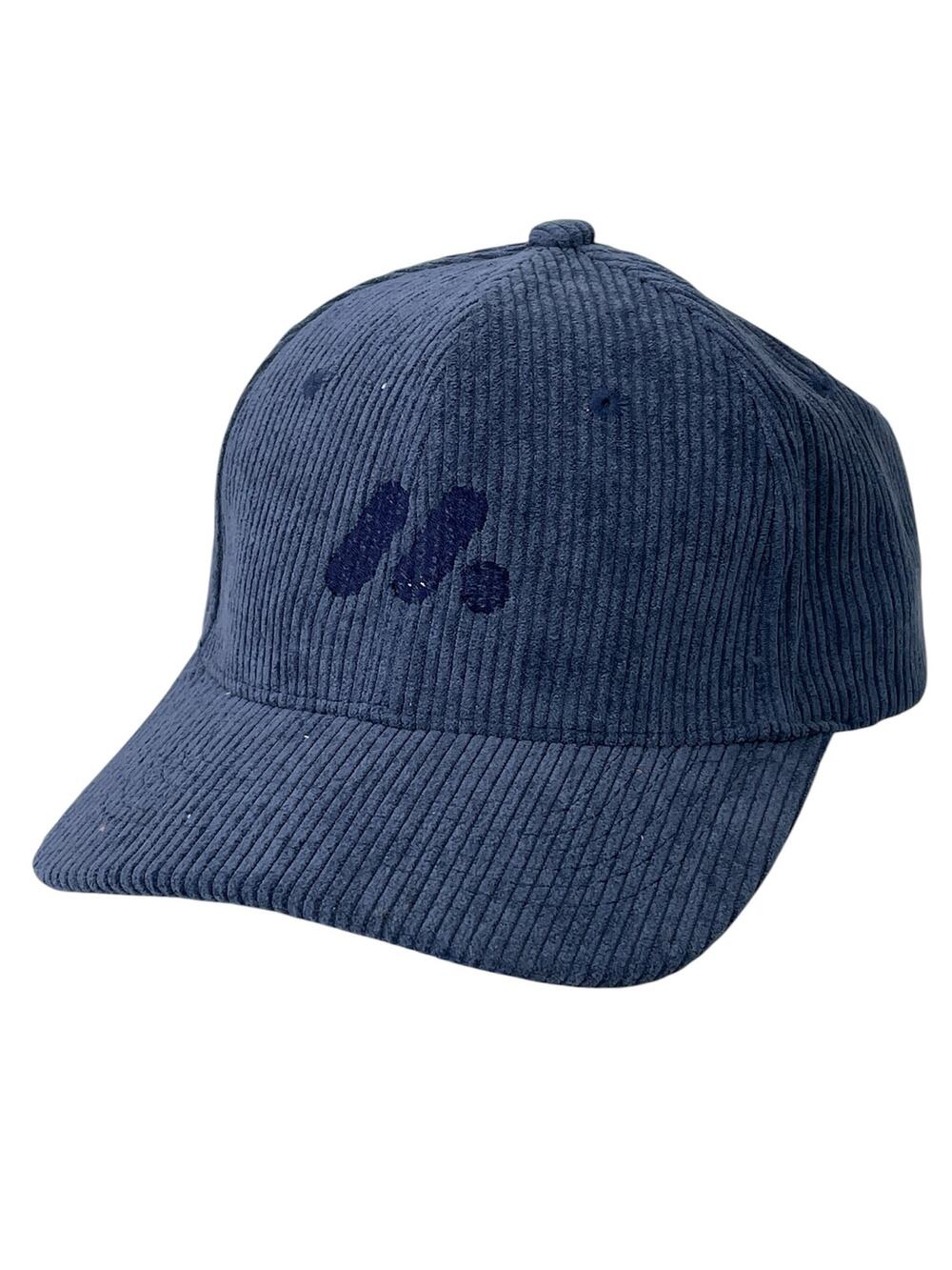 Guppy Women's Navy Blue Ribbed Corduroy Strapback Baseball Cap Hat Size OS